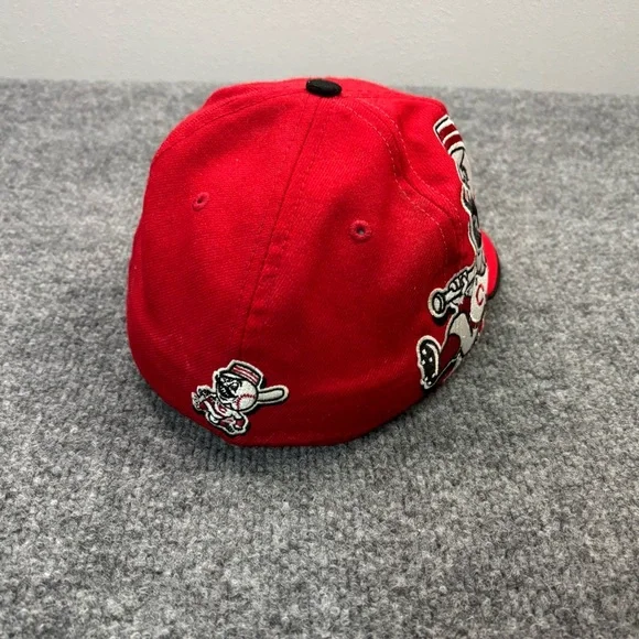 New Era 59FIFTY Cincinnati Reds Hat 7 1/8 Red Mr. Redlegs Mascot Fitted Cap MLB - Picture 4 of 10